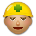 Bagaimana Construction Worker: Medium Skin Tone emoji terlihat di Lg.