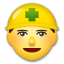 Bagaimana Construction Worker emoji terlihat di Lg.