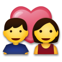 How Couple with Heart emoji looks on Lg.