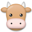 Bagaimana Cow Face emoji terlihat di Lg.