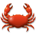 Bagaimana Crab emoji terlihat di Lg.