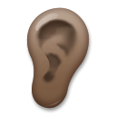 Bagaimana Ear: Dark Skin Tone emoji terlihat di Lg.