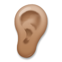 Bagaimana Ear: Medium-Dark Skin Tone emoji terlihat di Lg.