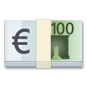 Hvordan Euroseddel emoji ser ud på Lg.