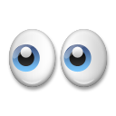 How Eyes emoji looks on Lg.