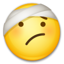 A quoi ressemblent les emoji Visage avec bandage autour de la tête sur Lg.