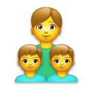 Como o emoji do Família: homem, menino e menino é exibido no Lg.