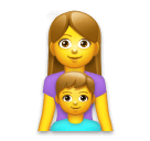 Como o emoji do Família: mulher e menino é exibido no Lg.