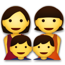 A quoi ressemblent les emoji Famille: femme, femme, garçon et garçon sur Lg.