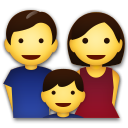 Hvordan Familie emoji ser ut på Lg.