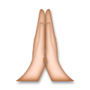 How Folded Hands: Medium-Light Skin Tone emoji looks on Lg.