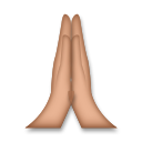 How Folded Hands: Medium Skin Tone emoji looks on Lg.