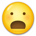 Bagaimana Frowning Face with Open Mouth emoji terlihat di Lg.