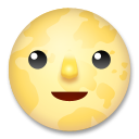 Hoe Volle maan met gezicht emoji eruit ziet op Lg.