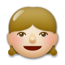 Jak wygląda emoji Dziewczynka: karnacja średnio jasna w Lg.