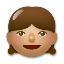 A quoi ressemblent les emoji Fille: peau légèrement mate sur Lg.