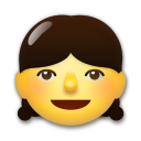 Hvordan Pige emoji ser ud på Lg.