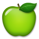 How Green Apple emoji looks on Lg.