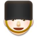 Jak wygląda emoji Gwardzista: karnacja jasna w Lg.