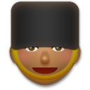 Jak wygląda emoji Gwardzista: karnacja średnio ciemna w Lg.