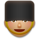 Jak wygląda emoji Gwardzista: karnacja średnia w Lg.