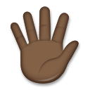 Bagaimana Hand with Fingers Splayed: Dark Skin Tone emoji terlihat di Lg.