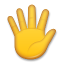 Hoe Opgeheven hand met uitgestoken vingers emoji eruit ziet op Lg.