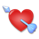 Bagaimana Heart with Arrow emoji terlihat di Lg.