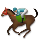 Hoe Jockey op renpaard: getinte huidskleur emoji eruit ziet op Lg.