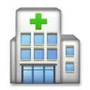 How Hospital emoji looks on Lg.