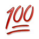 Hvordan 100 point emoji ser ud på Lg.