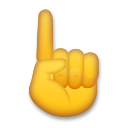 Hvordan Rækker finger op emoji ser ud på Lg.