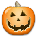 Bagaimana Jack-O-Lantern emoji terlihat di Lg.