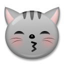 Bagaimana Kissing Cat emoji terlihat di Lg.