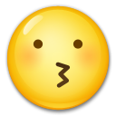 Bagaimana Wajah memberikan ciuman emoji terlihat di Lg.