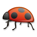 How Lady Beetle emoji looks on Lg.