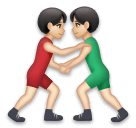 A quoi ressemblent les emoji Lutteurs : peau claire sur Lg.