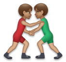 Lg에서레슬링하는 남자: 갈색 피부그림 이모티콘이 어떻게 보이는지.
