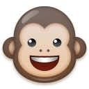 Como o emoji do Rosto de macaco é exibido no Lg.