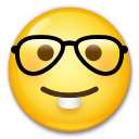 How Nerd Face emoji looks on Lg.