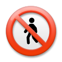 How No Pedestrians emoji looks on Lg.