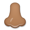 Bagaimana Nose: Medium-Dark Skin Tone emoji terlihat di Lg.