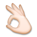 How OK Hand: Light Skin Tone emoji looks on Lg.