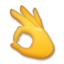 Hoe OK-handgebaar emoji eruit ziet op Lg.