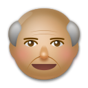 Bagaimana Old Man: Medium Skin Tone emoji terlihat di Lg.