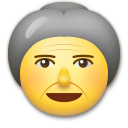 Bagaimana Old Woman emoji terlihat di Lg.