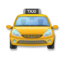 How Oncoming Taxi emoji looks on Lg.