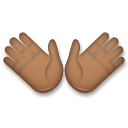 How Open Hands: Medium-Dark Skin Tone emoji looks on Lg.