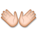 Bagaimana Open Hands: Medium-Light Skin Tone emoji terlihat di Lg.