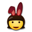 Bagaimana People with Bunny Ears emoji terlihat di Lg.